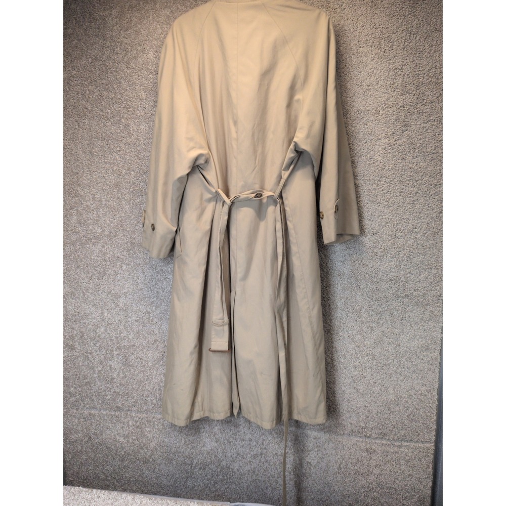 Vintage Newport Harbor Tan Trench Coat Mens Belted Khaki Overcoat Made in USA - Picture 8 of 8